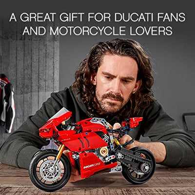 LEGO 42107 Technic Ducati Panigale V4 R Motorrad, Supermotorrad-Schaustück für Sammler, Set für Kinder und Erwachsene