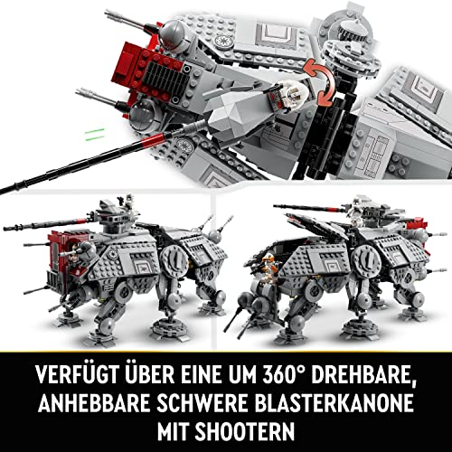 LEGO 75337 Star Wars at-TE Walker, Bewegliches Spielzeugmodell, Set mit Minifiguren inkl. 3 Klonsoldaten, Kampfdroiden und Zwergspinnendroide, Geschenk zu Weihnachten