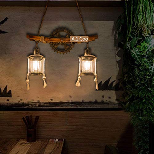 Retro Deckenlampe Deckenleuchten Industrial Bild Vintage Steampunk Kronleuchter Tischlampe Kreativ Persönlichkeit Pendelleuchte Höhenverstellbar Pendellampe Loft Bar Esszimmer Küche 2 Kopf Lampe