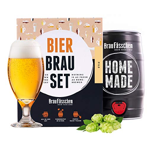 braufaesschen |Bierbrauset zum selber brauen | Pils im 5 Liter Fass | In 7 Tagen fertig Männer, Freund oder Vater