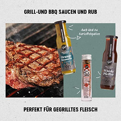 Gepp’s Feinkost Grill & BBQ Paket Single I Für Männer & Frauen mit besten Zutaten zum Grillen, hergestellt nach eigener Rezeptur I Grillzubehör aus leckeren Saucen & edlen Gewürzen