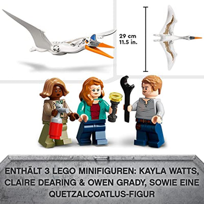 LEGO 76947 Jurassic World Quetzalcoatlus: Flugzeug-Überfall, Dinosaurier Spielzeug mit Figuren, Geschenk zu Weihnachten für Kinder ab 7 Jahre