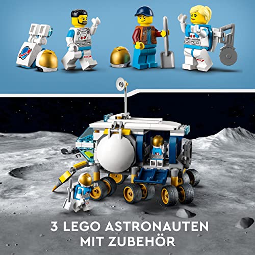 LEGO 60348 City Mond-Rover Weltraum-Spielzeug mit Astronauten-Minifiguren aus der LEGO NASA Serie, für Kinder ab 6 Jahre