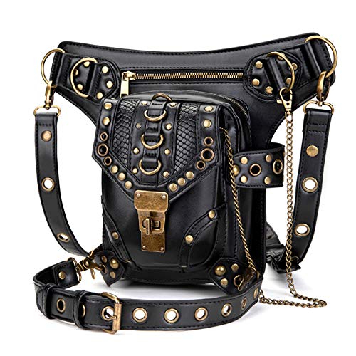 Rullar Halloween Steampunk Hüfttaschen Schultertasche Sport Militär Tactical Beintasche Reisen Klettern Taille Packs Wanderrucksäcke Tasche für Damen Herren Waist Bag Schwarz