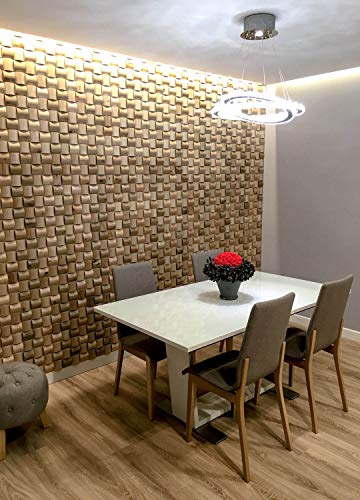 Wandverkleidung aus Eiche 3D Optik Natürliches Holz Wandpaneele Wanddekoration Holzverkleidung Holzwand Wanddesign von Wooden Wall Design model Rubato. (1m2)