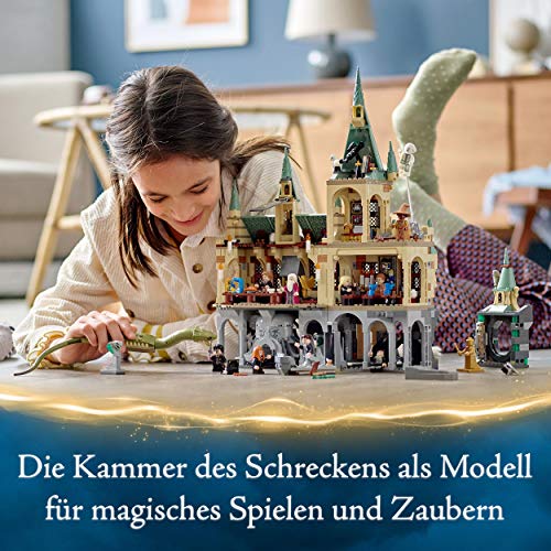 LEGO 76389 Harry Potter Schloss Hogwarts Kammer des Schreckens Spielzeug Set, goldene Voldemort Minifigur und Große Halle, Geschenkideen für Kinder