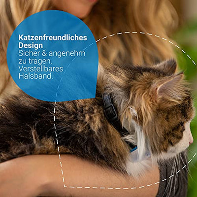 Tractive GPS Tracker für Katzen (2021) mit Halsband. 24h GPS-Ortung & 365 Tage Positionsverlauf. Folge deiner Katze überallhin.