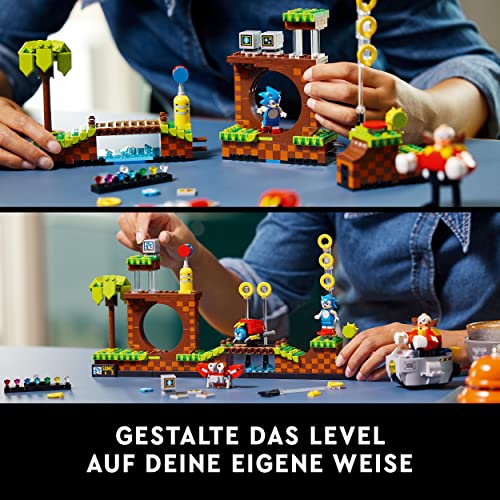 LEGO Ideas 21331 Sonic The Hedgehog – Green Hill Zone Set mit Dr. Eggmann, Egg-Mobil und weiteren Figuren, Geschenkidee für Erwachsene