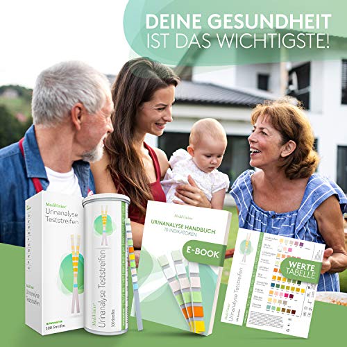 MediVinius® - Urin Teststreifen mit 10 Indikatoren | 50 Stück für sichere Ergebnisse - Diabetes & Ketose Test für Harnzucker & Glukose Erkennung