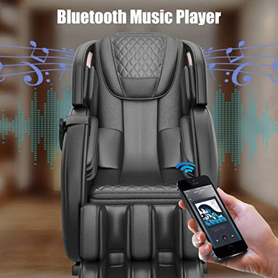 Real Relax Massagesessel, SL Track Schwerelosigkeit Massagesessel Ganzkörpermassage mit Wärmefunktion Bluetooth, PS3000 Schwarz