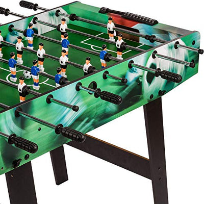 GAMES PLANET Tischfussball „Belfast“, klappbar, Farbe: Soccer, nahtlos hochgezogene Spielfeldecken, inkl. 2 Bälle, Kicker Kickertisch Tischkicker