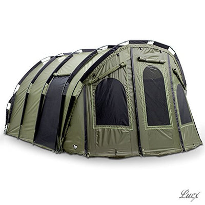 Lucx® Bivvy + Winterskin 'Bigfoot' 2-6 Man XXL Angelzelt + Überwurf/Karpfenzelt Carp Dome + Overwrap Fishing Tent Camping Zelt