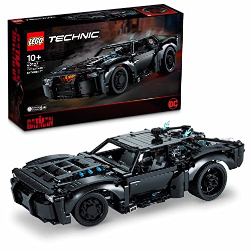 LEGO 42127 Technic BATMANS BATMOBIL Spielzeugauto, Modellauto-Bausatz aus dem Batman-Film von 2022 mit Leuchtsteinen, Geschenk zu Weihnachten für Kinder