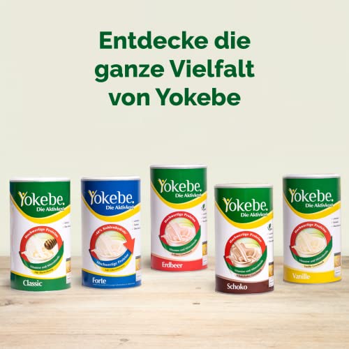 Yokebe Vanille Starterpaket inklusive Shaker - Die Aktivkost - Diätshake zur Gewichtsabnahme - glutenfrei, laktosefrei und vegetarisch - Diät-Drink mit Proteinen (500 g = 12 Portionen)