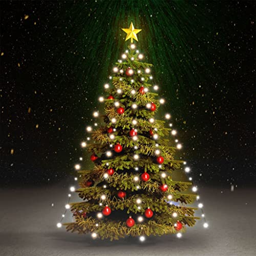 vidaXL Weihnachtsbaum Lichternetz mit 180 LEDs Lichterkette Überwurf Lichtervorhang Baumvorhang Weihnachtsdeko Weihnachtsbaumbeleuchtung Blau 180cm