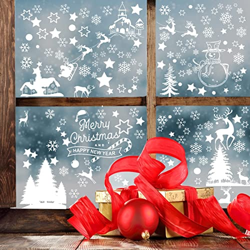 Weihnachtsdeko Fenster,Window Decorations, Christmas Decorations, Weiß Revery Winter Christmas Window Stickers Aufkleber Dekorationen Home Office Decor,9 Blatt