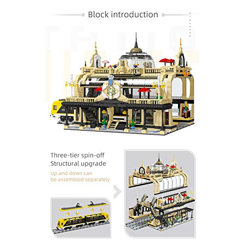 Technic Train Station Bausteine Set, DIY Retro Zug Modell Spielzeug für Kinder und Erwachsene Geburtstag & Weihnachtsgeschenk, 3950 Stück