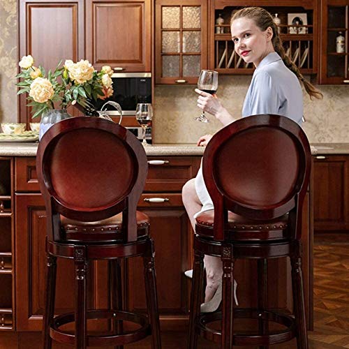 LDGF Modernes Verstellbares Barhocker-Frühstück Retro Counter Bar Hocker Set von 2, Hausküchenbarstühle, 360 ° Swivel High Back Drehbare Frühstücksbarhocker, Sitzenhöhe 75cm Pubsitz