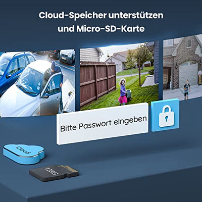 ieGeek 2K 3MP Überwachungskamera Aussen solar，Kabellos Überwachungskamera akku mit farbige 15m Nachtsicht，PIR Bewegungsmelder，Sirene und Lichtalarm, Cloud/SD Storage，IP65，2-Wege Audio，2,4 GHz