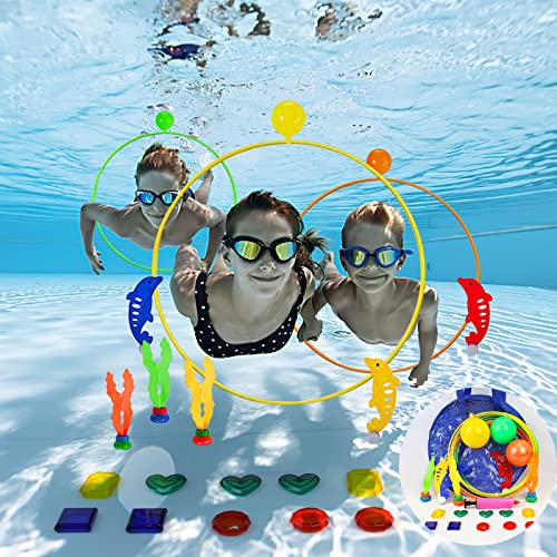 Pool Spielzeug ab 5 6 7 8 9 Jahren Jungen Mädchen, Tauchspielzeug Tauchringe Kinder Set Poolspielzeuge Poolparty Geschenk Mädchen Junge 5-12 Jahre Schwimmbad Spielzeug Wasserspielzeug Kinder Outdoor