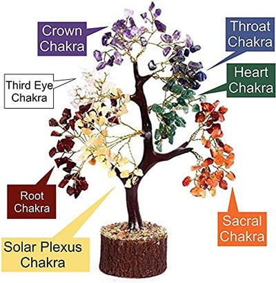 KACHVI-Kristallbaum | Heilung vom 7-Chakra-Kristallbaum für Reiki-Energie | Heilung durch Kristalle | Kristallbaum für Wohnzimmerdekoration | Kristallgeschenke | Baum des Lebens Geschenk | 300 Perlen