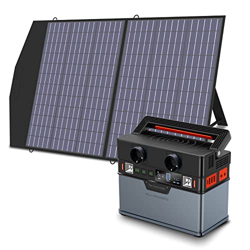 ALLPOWERS S300 Tragbare Powerstation 288Wh / 78000mAh Solar Generator Mobiler Stromspeicher Tragbares Kraftwerk mit 1x100W Faltbares Solarpanel Notstromversorgungs für Camping fischen Freien, Camping