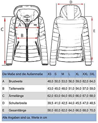 Navahoo Damen Übergangs-Jacke leichte Colorblocking Steppjacke Lulana Multikulti Multicolor Naturals Gr. S