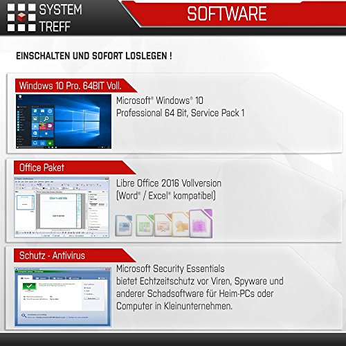 SYSTEMTREFF® Basic Gaming PC AMD Athlon X4 970 4x4GHz | Nvidia Geforce GTX 1650 4GB DX12 | 512GB SSD | 16GB DDR4 RAM | Windows 10 | WLAN Desktop Computer Rechner für Gamer, Zocker