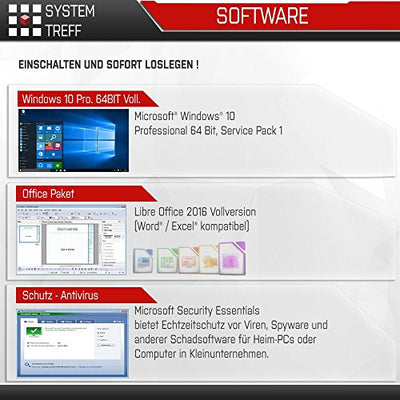 SYSTEMTREFF® Basic Gaming PC AMD Athlon X4 970 4x4GHz | Nvidia Geforce GTX 1650 4GB DX12 | 512GB SSD | 16GB DDR4 RAM | Windows 10 | WLAN Desktop Computer Rechner für Gamer, Zocker