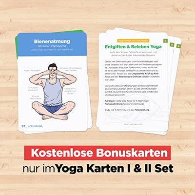 WorkoutLabs Plastik-Yoga-Karten mit Sanskrit-Sprache zum visuellen Lernen, zum Sequenzieren von Unterricht, zum Üben mit Haltungen, Atemübungen und Meditation (komplettes Spiel) (Deutsch)