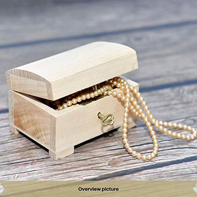 Creative Deco Kleine Holzkiste Schatztruhe mit Deckel, Schloss und Schlüssel für Schmuck-Stücke | 10,6 x 7,5 x 7,5 cm | Abschließbare Holzbox für kleine Gegenständen | Aufbewahrung und Dekoration