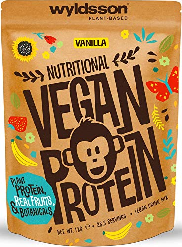 Vegan Protein Vanille | Keine Sucralose | Veganes Proteinpulver aus 4-Komponenten Pflanzliches Eiweißpulver - Laktosefrei, Glutenfrei - Ohne künstliche Süßstoffe & Aromen (1 kg)