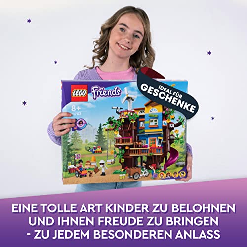 LEGO 41703 Friends Freundschaftsbaumhaus mit Minipuppen, Natur-Lernspielzeug für Mädchen und Jungen, Spielzeughaus Heartlake City, Geschenkidee Weihnachten