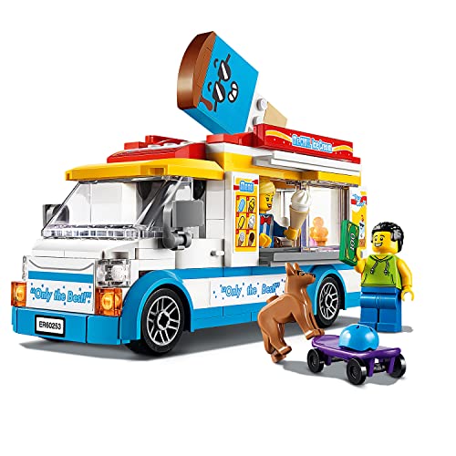 LEGO 60253 City Great Vehicles Eiswagen, kreatives Spielzeug mit Skater- und Hundefigur, Geschenk für Mädchen und Jungen ab 5 Jahren, Kinderspielzeug