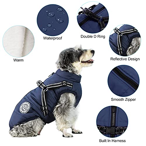 Savlot Hundejacke Winterweste Jacken Hundemantel Hundepullover Haustier Skifahren Kostüm Ärmellose Baumwolle Gepolsterte Weste Mit Brustgurt Gurt