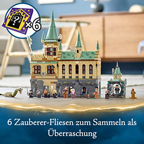 LEGO 76389 Harry Potter Schloss Hogwarts Kammer des Schreckens Spielzeug Set, goldene Voldemort Minifigur und Große Halle, Geschenkideen für Kinder