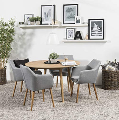 AC Design Furniture Pernille Esstisch Rund, Ø: 120 x 75,5 cm, Eiche, Holz, 1 Stk