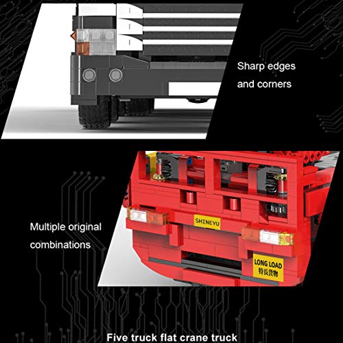 YDDY Technik Fahrzeugkran mit Motorensatz und Fernbedienung Technik Klemmbaustein LKW Bausteine Kran Kompatibel mit Lego Technik - 3928 Teile