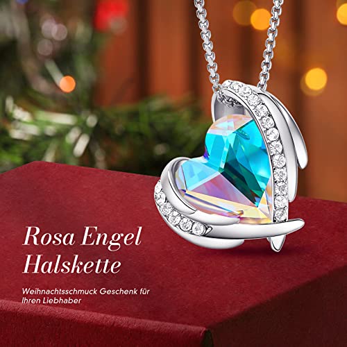 CDE Kette Damen Rosegold Herz Halskette für Frauen Schmuck mit Elegante Geschenkverpackung Geschenk für Sie Frau Freundin Mama Valentinstag/Party/Hochzeitstag/Jubiläum/Geburtstag/Weihnachten