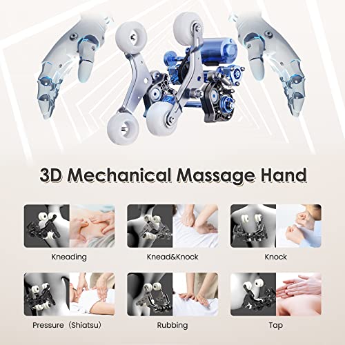 SUFUL Massagesessel Ganzkörpermassage, Zero Gravity Shiatsu Massagestuhl Elektrisch mit Wärmefunktion,145CM Extra Lange Massageschiene und 3D-Massagerolle,Bluetooth-Lautsprecher(Gold)