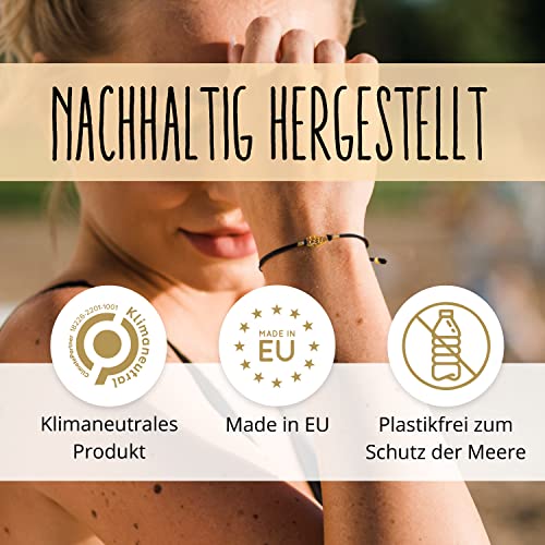 HANTRA Schutzengel Armband Damen mit echtem 925er Sterling (23K vergoldet) - handgefertigtes Geschenk und Glücksbringer für Freunde und Familie - Armband wird geliefert in plastikfreier Geschenkebox