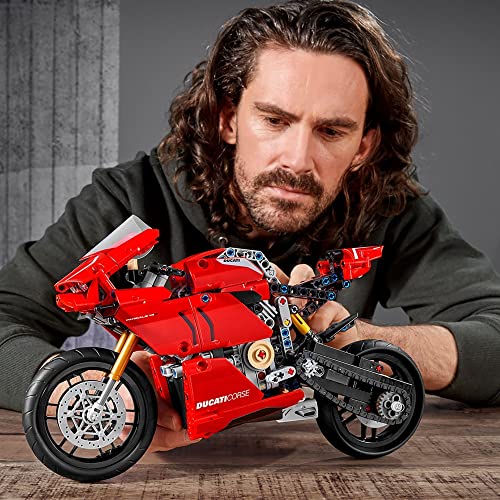 LEGO 42107 Technic Ducati Panigale V4 R Motorrad, Supermotorrad-Schaustück für Sammler, Set für Kinder und Erwachsene