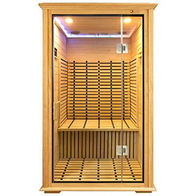 DHARANI® S2 Ganzkörper Sauna für 2 Personen (neues Modell 2022) – Hautpflege – Bedienfeld – USB (MP3) – Radio – Vorteile für das Immunsystem – Wärme mit Kohleöfen