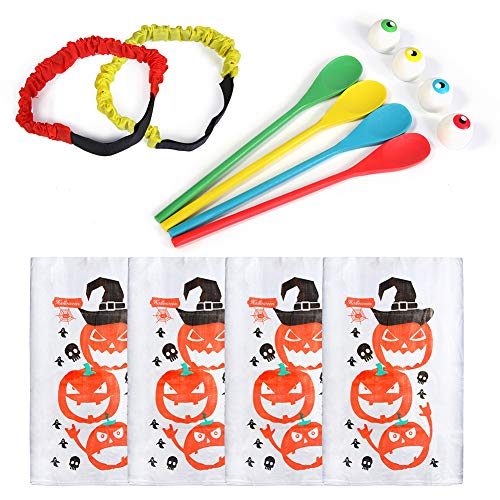 Twister.CK Halloween Party Games, Kürbis Design Sack Race Taschen, Ei und Löffel Race Games Outdoor Lawn Games Taschen, ideal für Halloween Party Supplies, Outdoor Games und Party Favor