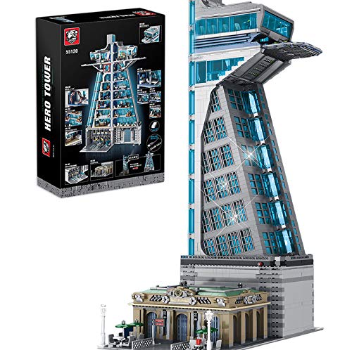 iVansa Super Heroes Avengers Tower Architektur Modellbau Bausteine, 5883 Teile Heroes Tower Modular Haus Bausteine Architektur Klemmbaustein Kompatibel mit Lego