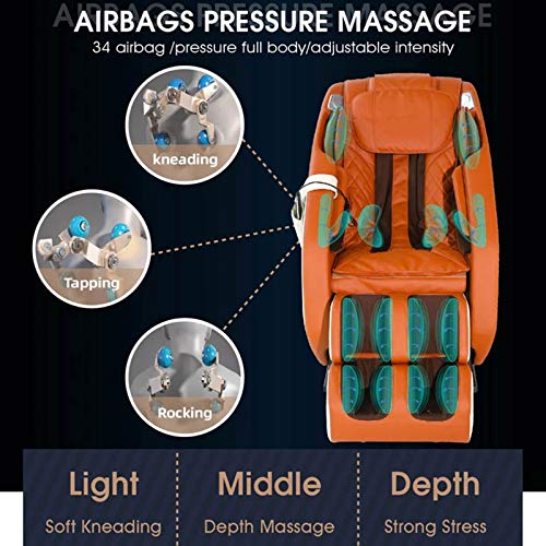 Lzour Massagestühle Ganzkörper- und Lehnsessel, Null-Gravity-Massagestuhl, Airbags Shiatsu-Massage-Stuhl-Liegestühler mit Heiz- und Fußwalze,Schwarz