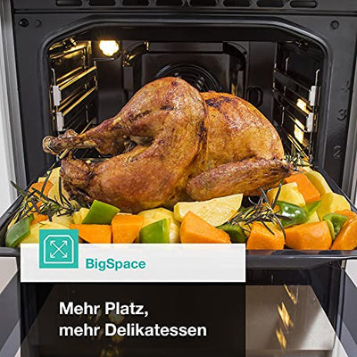 Gorenje BOS 6737 E13X Einbau-Backofen / 77 Liter/Heißluft/ExtraSteam/GentleClose & Open/EcoClean/Air Fry/PizzaMode/PerfectGrill/Teleskopauszüge/Inox-Look, Grau