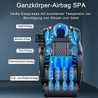 AJDOLL Ganzkörper Zero Gravity Massagesessel mit Fußmassage,Wärmefunktion,Zero-Gravity Massagestuhl,Massagerolle Shiatsu Massagesitz Relaxsessel für Zuhause/Büro