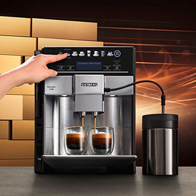 Siemens Kaffeevollautomat EQ.6 plus s700 TE657503DE, für viele Kaffeespezialitäten, Milch-Aufschäumdüse, Keramikmahlwerk, Doppeltassenfunktion, Antikalk, automatische Dampfreinigung, 1500 W, edelstahl