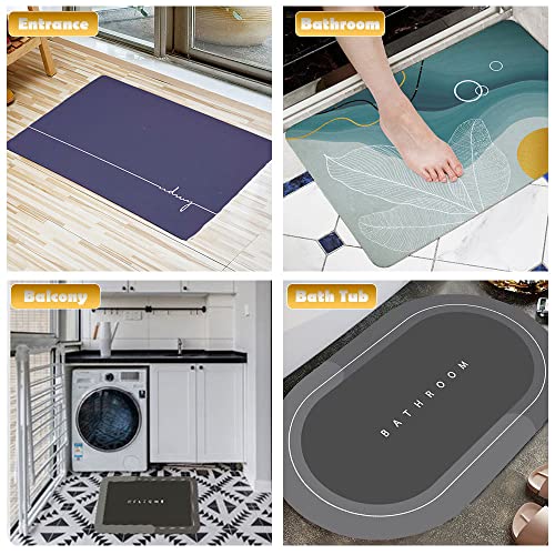 Badematte rutschfest, OKYWILL Absorbierende Badvorleger Waschbar Badteppich Badezimmerteppich für Badewanne, Dusche, Badezimmer, Super Absorbent Floor Mat Softmath Badematten - 40x60cm